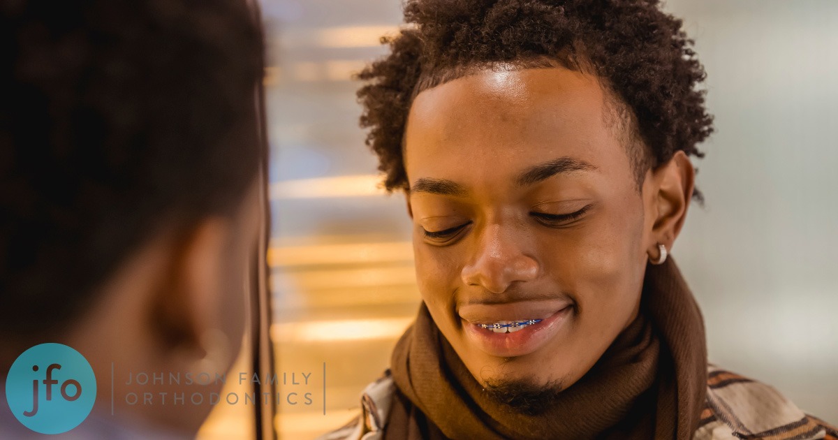 Young man with braces