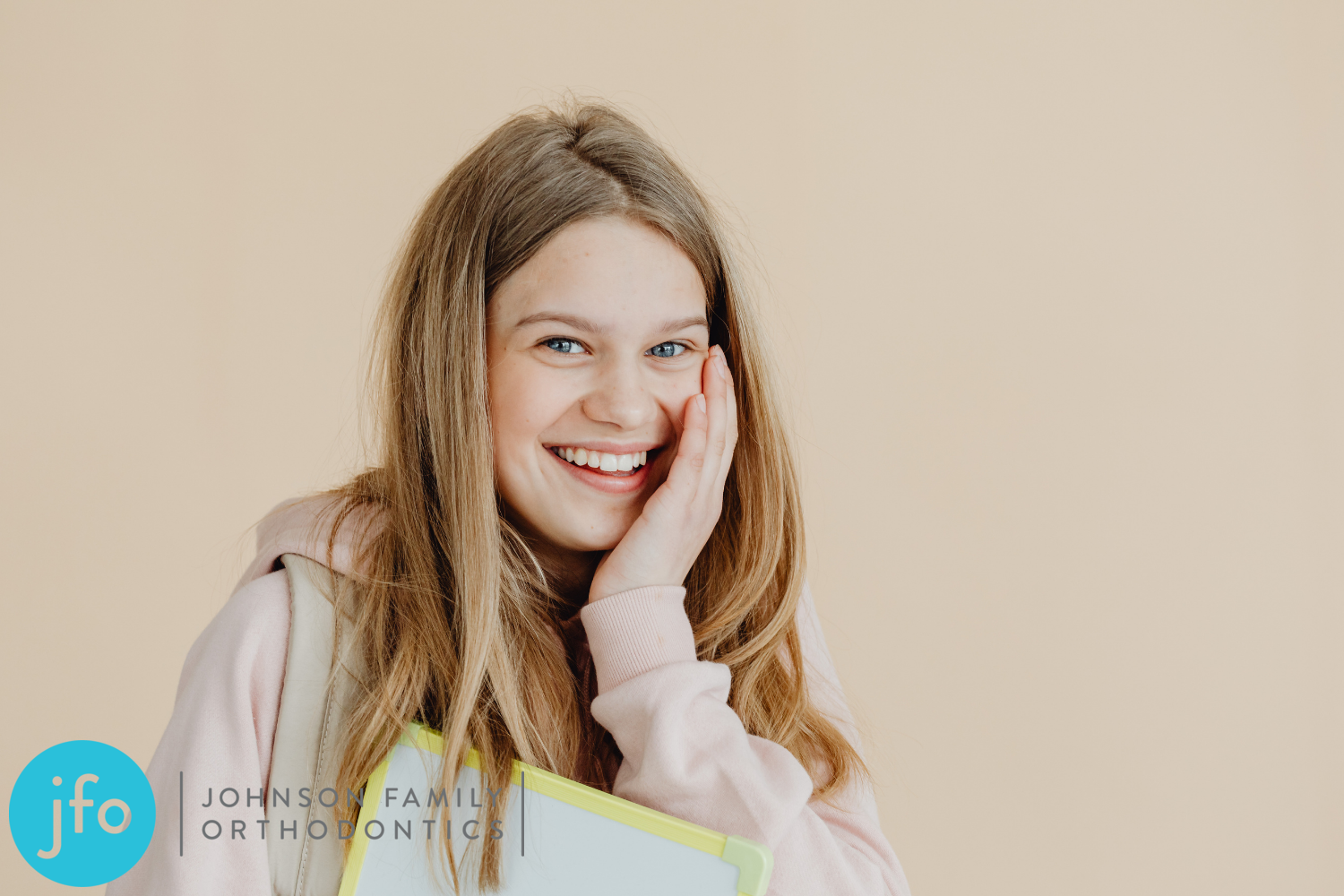 Teenager smiling with braces
