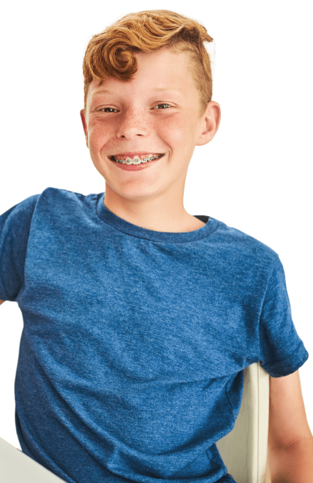 teen boy smiling with straight teeth