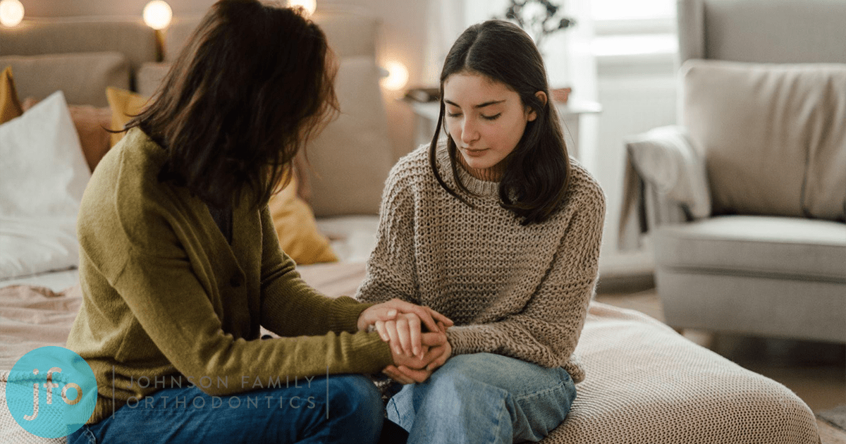 Mom talking to daughter about tiktok braces